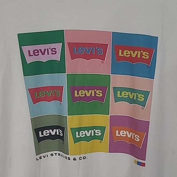 Levi's Multicolor Logo Graphic Tee - Cream Size 1X - Picture 2 of 6